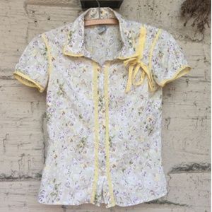 Odille for Anthropologie Short Sleeve Button Down